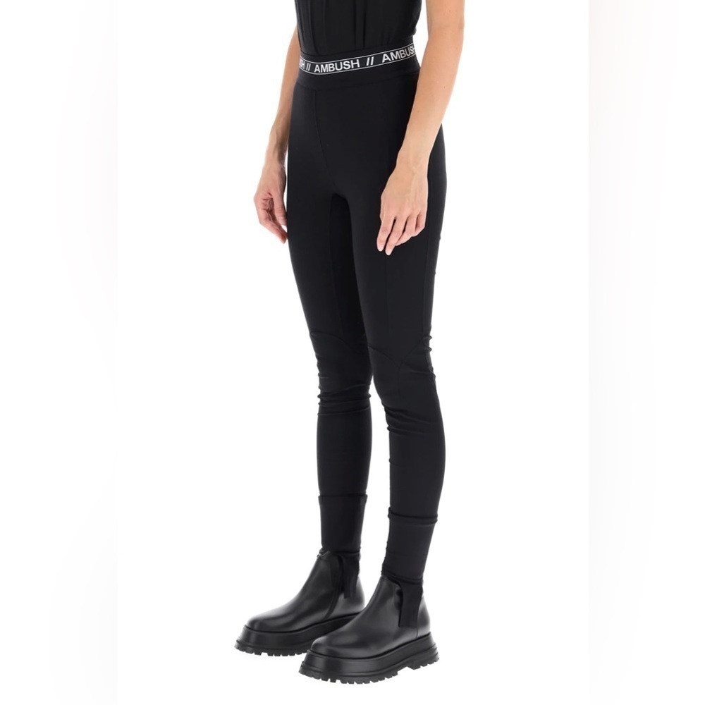 AMBUSH Logo Print Stirrup Pant Leggings Black High Rise Size 2
